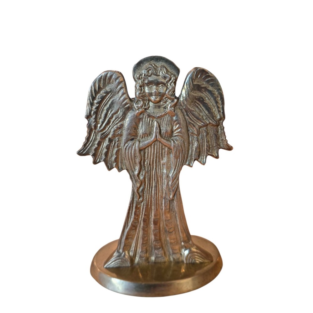 Vintage gold Angel Candle Holder  Victorian Christmas Holiday  Brass‎ Candle